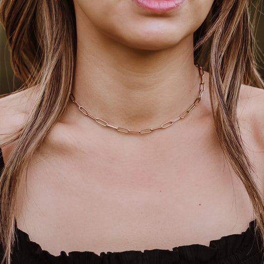 Wide Paperclip Necklace